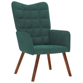 Sillón de relax de terciopelo verde oscuro