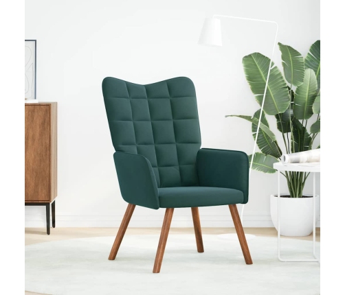 Sillón de relax de terciopelo verde oscuro