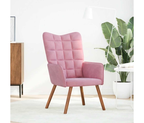 Sillón de relax de terciopelo rosa