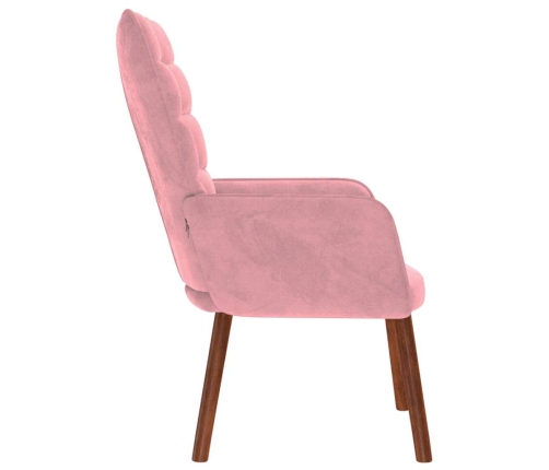 Sillón de relax de terciopelo rosa