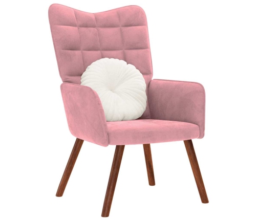 Sillón de relax de terciopelo rosa