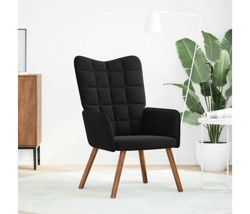 Sillón de relax de terciopelo negro