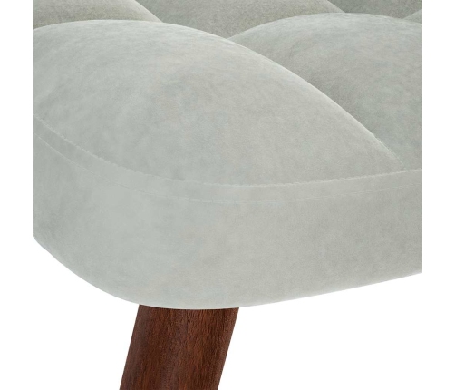 Sillón de relax con reposapiés terciopelo gris claro