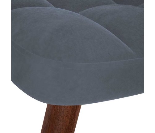 Sillón de relax con reposapiés terciopelo gris oscuro