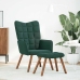 Sillón de relax con reposapiés terciopelo verde oscuro