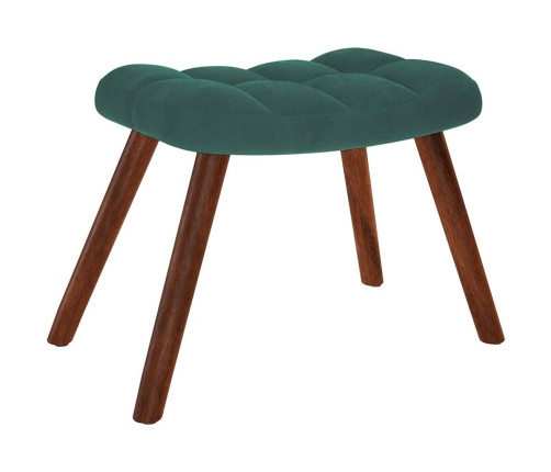 Sillón de relax con reposapiés terciopelo verde oscuro