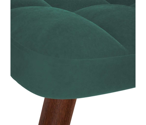 Sillón de relax con reposapiés terciopelo verde oscuro