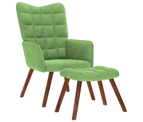 Sillón de relax con reposapiés terciopelo verde claro