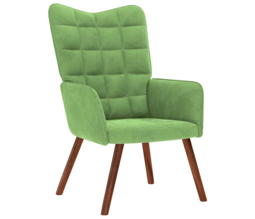 Sillón de relax con reposapiés terciopelo verde claro