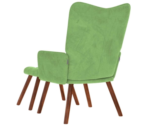 Sillón de relax con reposapiés terciopelo verde claro