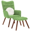 Sillón de relax con reposapiés terciopelo verde claro