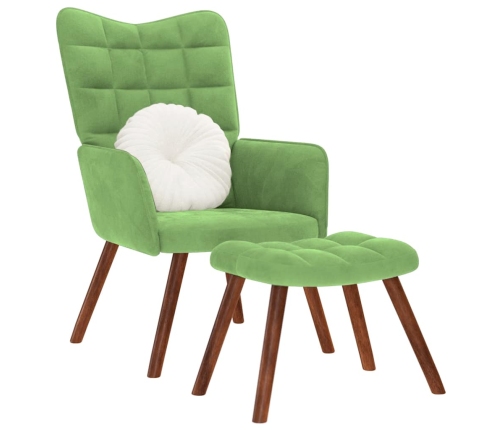 Sillón de relax con reposapiés terciopelo verde claro