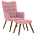 Sillón de relax con reposapiés terciopelo rosa