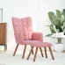 Sillón de relax con reposapiés terciopelo rosa