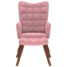 Sillón de relax con reposapiés terciopelo rosa