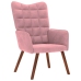 Sillón de relax con reposapiés terciopelo rosa