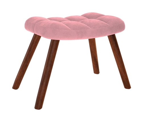 Sillón de relax con reposapiés terciopelo rosa