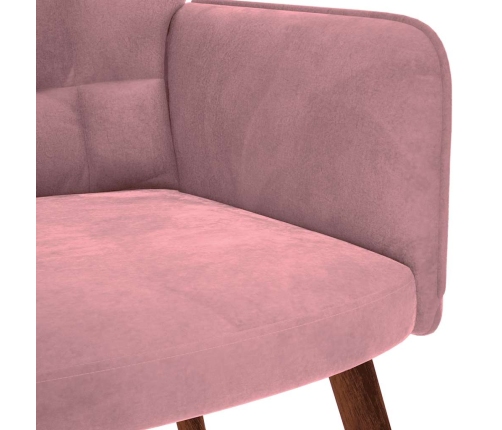 Sillón de relax con reposapiés terciopelo rosa