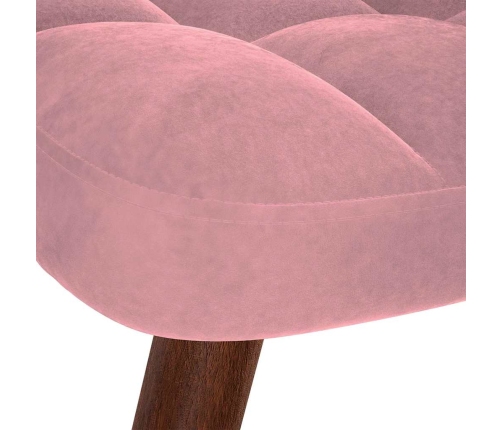 Sillón de relax con reposapiés terciopelo rosa