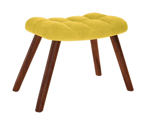 Sillón de relax con taburete terciopelo amarillo