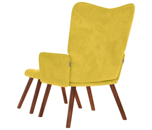 Sillón de relax con taburete terciopelo amarillo