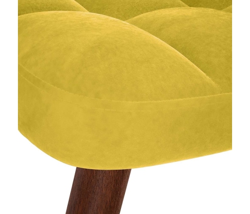 Sillón de relax con taburete terciopelo amarillo