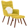 Sillón de relax con taburete terciopelo amarillo