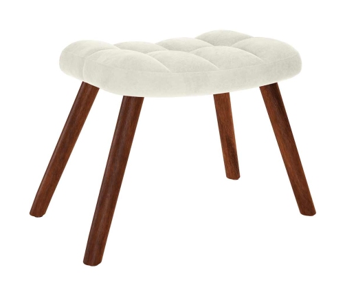 Sillón de relax con taburete terciopelo crema