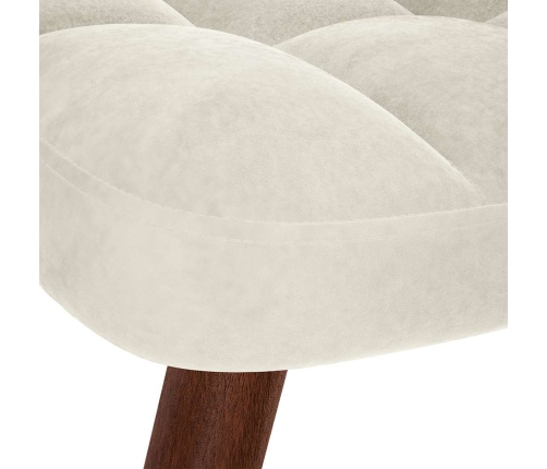 Sillón de relax con taburete terciopelo crema