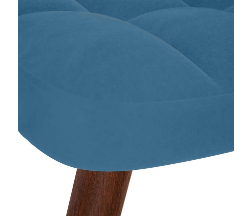 Sillón de relax con reposapiés terciopelo azul