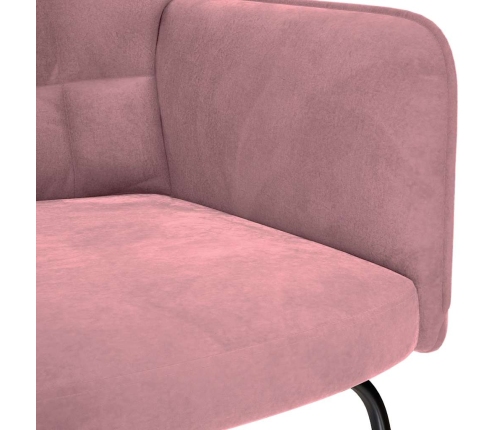 Silla mecedora de terciopelo rosa