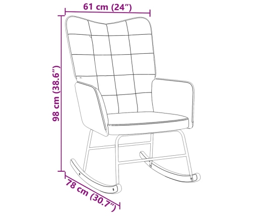 Silla mecedora de terciopelo negro