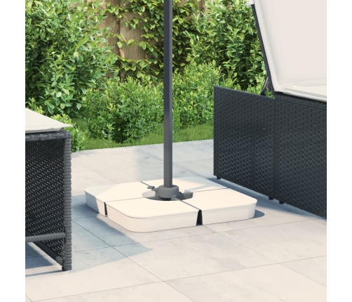 Juego bases de sombrilla 4 uds para parasol cruzado PP 100 kg