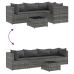 Set de muebles de jardín 5 pzas y cojines ratán sintético gris