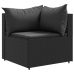 Set de muebles de jardín 5 pzas y cojines ratán sintético negro