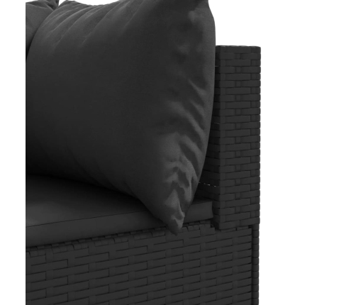 Set de muebles de jardín 5 pzas y cojines ratán sintético negro