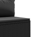 Set de muebles de jardín 5 pzas y cojines ratán sintético negro