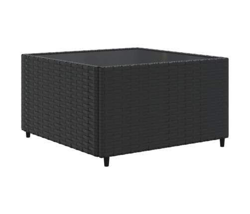 Set de muebles de jardín 5 pzas y cojines ratán sintético negro