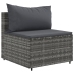 Set de muebles de jardín 7 pzas y cojines ratán sintético gris