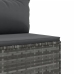 Set de muebles de jardín 7 pzas y cojines ratán sintético gris
