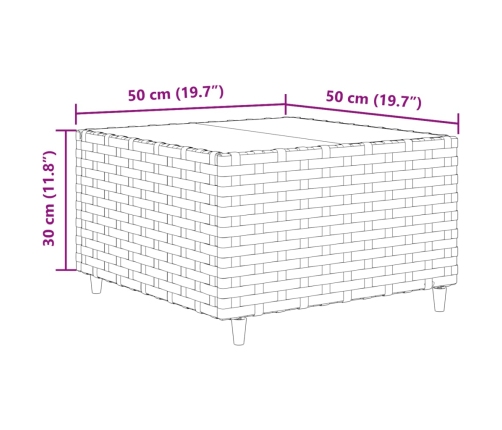Set de muebles de jardín y cojines 7 pzas ratán sintético negro