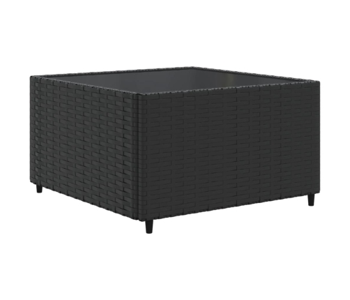 Set de muebles de jardín y cojines 7 pzas ratán sintético negro