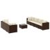 Set sofás de jardín 8 piezas y cojines ratán sintético marrón