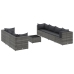 Set de muebles de jardín 8 pzas y cojines ratán sintético gris