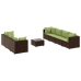 Set sofás de jardín 8 piezas y cojines ratán sintético marrón