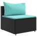 Set de muebles de jardín 9 pzas y cojines ratán sintético negro