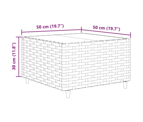 Set de muebles de jardín 9 pzas y cojines ratán sintético negro