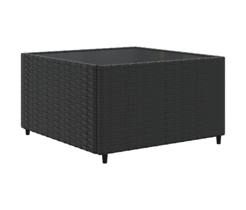 Set de muebles de jardín 9 pzas y cojines ratán sintético negro