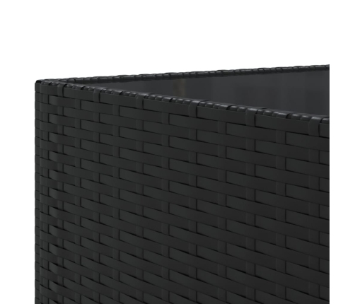 Set de muebles de jardín 9 pzas y cojines ratán sintético negro