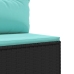 Set de muebles de jardín 9 pzas y cojines ratán sintético negro